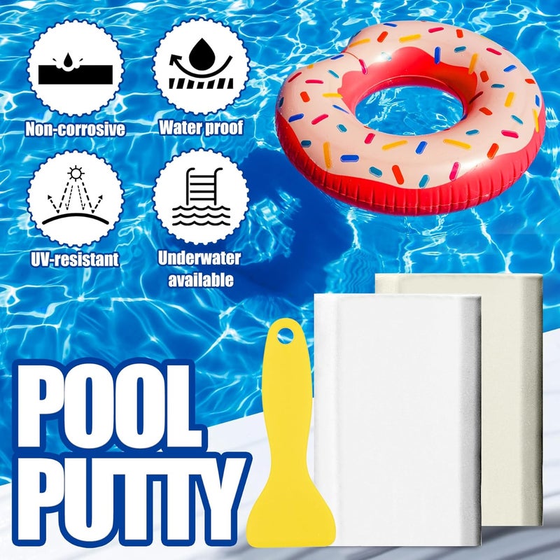 DecorRom Pool Putty - 10oz 2 Part Epoxy Pool Repair Kit Pool Leak Sealer for Fixing Leaks, Cracks - Underwater or Above Fast Repair Epoxy Putty for Tile, Fiberglass, Concrete, Cement and Other Surfaces - Image 3
